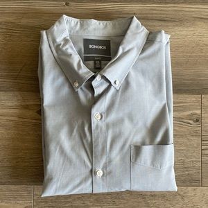 Bonobos Mens, cotton, button down, slim fit, dress shirt. CR blue/grey. SZ XXLT